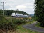 Ein TGV Sud-Est fhrt nach Paris auf der Hochgeschwindigkeitstrecke  LN1  Lyon-Paris. Bei Cluny.