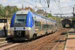 27629 mit TER 871644 Toulouse Matabiau-Brive la Gaillarde auf Bahnhof Gourdon am 24-6-2014.