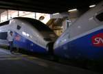 Gekoppelte Triebkpfe der TGV 29 122 und 29 166 der SNCF im Bahnhof Lyon am 23.09.2006