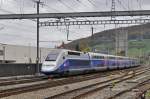 TGV 4730 durchfährt den Bahnhof Sissach. Die Aufnahme stammt vom 23.10.2015.