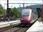 Ein Thalys PBKA aus Kln bei der Durchfahrt im Bahnhof von Pepinster am 12.07.08.