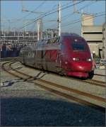 Der Thalys PBKA 4344 kommt am 27.12.08 aus Brssel und fhrt in den Bahnhof Lige Guillemins ein, um spter seine Reise nach Kln fortzusetzen. (Jeanny)