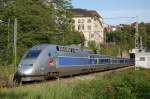 Ein TGV-POS auf seiner Fahrt nach Paris Est durchquert hier Stuttgart-Feuerbach, aufgenommen am 26.07.07.