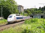 Ein TGV von Stuttgart nach Paris am 04.07.08 in Stuttgart-Feuerbach.