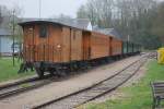 Alte Wagen vom  petit train de la Somme  im Bhf Saint-Valery am 3.