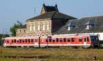 Regio-Triebwagen der DB im Grenzverkehr mit Frankreich, beim Halt im Bahnhof Lauterburg(Lauterbourg)/Nordelsaß, Sept.2017