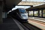 Einfahrt am 20.08.2014 von TGV Euroduplex 4724 in Mulhouse Ville.