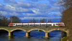 Frankreich, Languedoc, Hérault, Béziers, der Z 27000 auf der Brücke über den Fluss Orb nahe beim Bahnhof von Béziers. 20.01.2014