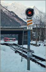 Zur Feier des Tages: Ein Blick auf die Nördliche Einfahrt des Bahnhofs von Chamonix.