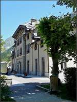 Das schne Bahnhofsgebude der Chemins de Fer de Montervers in Chamonix Mont Blanc fotografiert am 03.08.08. (Jeanny)