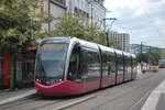 Die Straßenbahn kommt vom Bahnhof Dijon (Juli 2017).