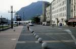 Grenoble TAG Ligne de tramway / SL A (Niederflur-GTw 2019) Place de la Gare im Juli 1988.