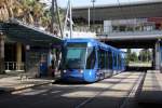 Moderne Tram in der Endstation Orpheum in Montpellier am 11.06.2015