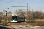 Zwischen dem Stadtgebiet Elsau und der Station Elmerforst durchfährt die Straßenbahn unbebautes Gebiet im Bereich des Flusse I'Ill.