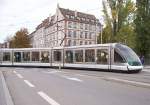 Niederflur-Gelenktriebwagen  Eurotram  am 22.10.2004 in Strasbourg.