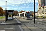 Citadis 006 an der Haltestelle Hôtel de Ville auf dem Weg nach La Plage. Aufgenommen am 12.11.2018