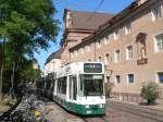 freiburg-breisgau Fahrzeug 261 auf der Linie 5 in Richtung Rieselfeld in der Bertoldstra�e. 18.7.2010