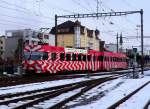 FW Frauenfeld-Wil-Bahn Eine Be 4/4 mit Bt4 bei der Einfahrt in Wil am 06.02.10