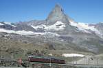 Bhe 4/8 3042 f�hrt am 20.7.10 vom Gornergrat talw�rts.  ...
