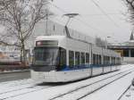 Glattalbahn VBG / VBZ - Cobra Strassenbahn Be 5/6 3078 unterwegs auf der Linie 10 in der Stadt Z�rich am 10.01.2010