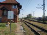 Dies ist die n�rdliche Einfahrt in den Bahnhof Grimmen. Elektrifiziert ...