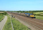 66730 approaches Colton Junction whilst hauling 4N45, 0730 Drax Aes - Tyne Coal Terminal, 29 May 2020