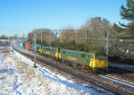 86614 & 86610 pass Heamies Farm whilst working the 1018 Trafford Park - Felixstowe South Freightliner, 11 December 2017