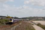 - HST am einspurigen Strand -   Nur noch wenige Fahrtminuten liegen vor diesem HST von First Great Western, der sich hier auf dem letzten kurzen einspurigen Abschnitt mit dem 0924GW-Service (Plymouth