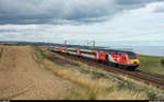 Ein Virgin Trains East Coast HST mit 43 208 an der Spitze aus Aberdeen nach London King's Cross am 20.