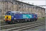 Die gepflegte Direct Rail Services (DRS) Class 57 mit der Nummer 57308 steht in Carlisle und wartet auf ihren nächsten Einsatz.
25. Mai 2018