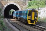 Class 158 820 bei der Einfahrt in die Haltestelle Conwy. 13.23 Holyhead - Birmingham International. (03.09.2012)