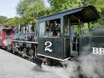 Bereit zur Abfahrt nach Pant: Dampflok #2 der Brecon Mountain Railway in Pontsticill, Wales, 15.9.2016  