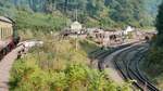 Einfahrt zur Norchard High Level Station der Dean Forest Railway, 14.9.2016