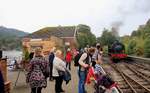 Lakeside & Haverthwaite Railway: Die obere Endstation in Lakeside, der Umsteigestation vom Zug aufs Schiff zur Weiterfahrt über den Windermere-See.