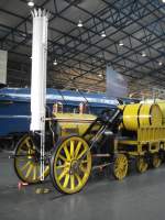 Diese Replika der Rocket von George Stephenson aus dem Jahre 1829 fr die Liverpool & Manchester Railway findet sich im National Railway Museum, York. Das Original, allerdings ohne Tender, steht im Londoner Science Museum.