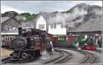 Grossbetrieb in Porthmadog mit Lok Merddin Emrys und Blanche. (14.08.2011)