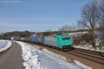 185 619 (91 80 6185 619-4 D-RBSAF) mit dem zweiten Teil des Tchibo-Containerzuges am 02.03.2013 bei Plling