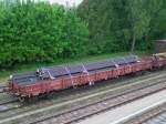 Res(3151PL-PKPC3946458-2)ist mit einer Ladung Stahltr�ger am Bhf. Ried i.I. eingetroffen;100515 ...