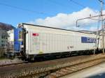 Guterwagen SBB - G�terwagen Typ  Hbbills-uy  21 85 247 1 070-2 im Bahnhofsareal von Oensingen am 02.01.2010