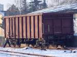 Guterwagen Eas (31565978126-6) wurde seiner Rundholzfracht entledigt und wartet nun auf die Abholung;091222