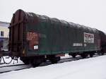 Guterwagen Shimms(31564768067-9)ist mit einer Ladung Stahlwaren am Bhf. Ried i.I. eingetroffen;100207