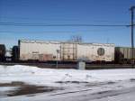 BNSF reefer car 793229 sits in the yard at Burlington, ...