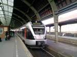 Flirt Triebwagen der Abellio in Hagen.
Zug f�hrt als Linie RE16 ...