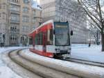 halle HAVAG. Nr.672 verl�sst am 04.01.'10 die Station Hauptbahnhof