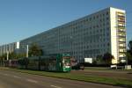 Wagen 627 der HAVAG mit �SA -Werbung verkehrt am 20.8.2010 auf ...