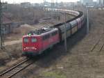Auf der Ostumfahrung des Rangierbahnhofs Halle Saale ist am 26.03.2010, ...