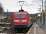 Am 6. Dezember stand 143 026 mit ihrem RE von ...