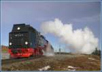 Harzer Schmalspurbahnen 99 7241-5 verl�sst mit Zug 8940 den Brocken Richtung Drei Annen Hohne, wo sie erneut dreht f�r eine weitere Bergfahrt. (07.12.2009)