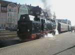 Hier 99 7245-6 mit einem Personenzug nach Wernigerode, dieser Zug ...