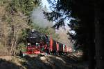 Harzer Schmalspurbahnen 99 7238 kurz vor Drei Annen Hohne! April 2010